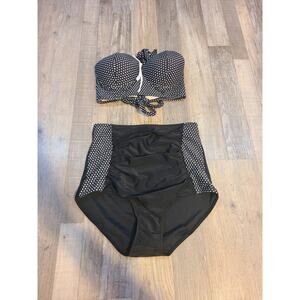 Unknown brand large womens two piece high waisted polka dot swimsuit